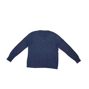 J.Crew Mens Navy Blue Marl 100% Cotton Crewneck Sweater Large Lightweight